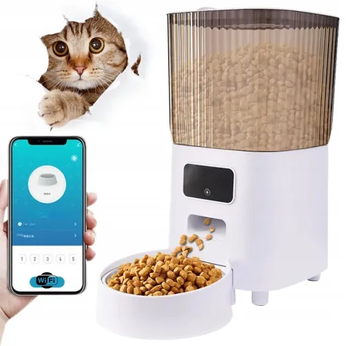 Dozownik Karmy NUXIE Miska Dla Psa Kota Podwójna Jedzenia Podajnik Automatyczny Wi-Fi