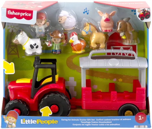 Traktor FISHER PRICE Little People farma Opieka nad zwierzątkami Zestaw prezentowy JLM99