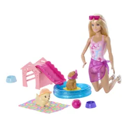 Lalka Barbie Pieski na basenie JBF35