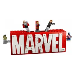 LEGO Klocki Super Heroes 76313 Logo MARVEL z minifigurkami