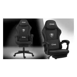 Fotel COBRA Player 5.0 CRF53BK Czarny + podnóżek