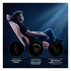 Fotel Diablo Chairs X-One 2.0 Small Akira Pink Gamingowy do 90kg Tkanina Czarno-Różowy