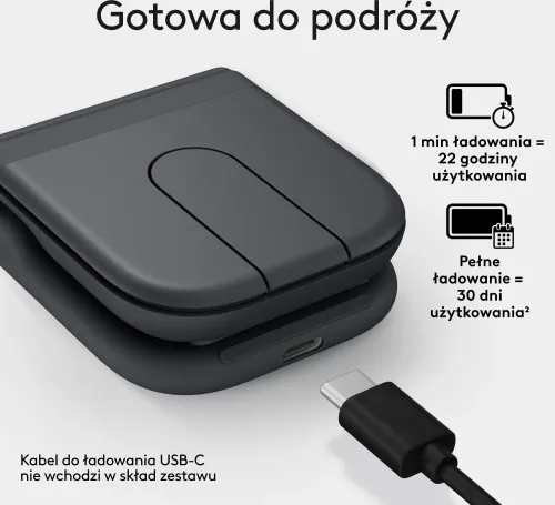Myszka Logitech Mobi Fold Grafitowy