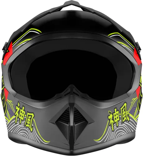 Kask KAMIKAZE Tokyo Drift Czarny Full Face (rozmiar XL)