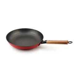 Patelnia żeliwna RODELUXE CZERWONA 24 cm
