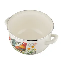 Garnek emaliowany z pokrywką EMALIA POLSKA PLESZEW KOGUCIK 5 l