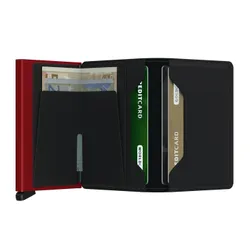 RFID Cüzdan Koruma Gizli mat Slimwallet-Siyah / Kırmızı