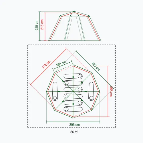 Namiot kempingowy 8-osobowy Coleman Cortes Octagon 8 blue