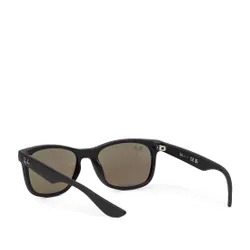 Okulary przeciwsłoneczne dziecięce Ray-Ban Junior New Wayfarer 0RJ9052S 100S55 Matte Black/Blue Flash - Rozmiar (EU) 48