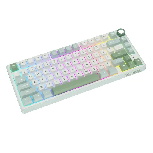 Klawiatura mechaniczna Royal Kludge RK-R75 Sky Cyan Brown Switch Biało-Błękitny