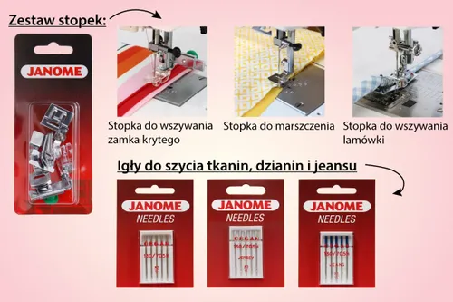 Maszyna do szycia JANOME Jubilee 60507 + zestaw startowy akcesoriów