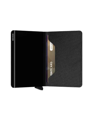 Küçük RFID Cüzdan Gizli Slimwallet Karbon-Siyah