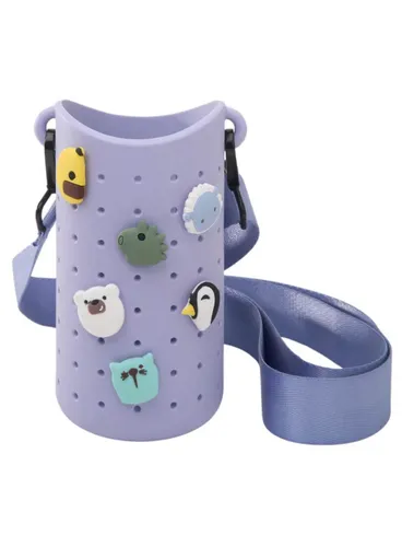 Etui z paskiem na butelkę Asobu Bestie Sling - blue purple