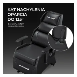 Fotel Anda Seat X3 Gaming Sofa Elegant Black Gamingowy do 120kg Skóra Eco Czarny