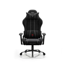 Fotel Diablo Chairs X-One 2.0 Normal Burned Black Gamingowy do 140kg Tkanina Czarny