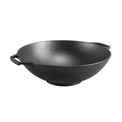 LODGE 35 cm - patelnia / wok żeliwny z dwoma uchwytami