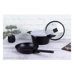 Zestaw garnek z patelnią 24cm z powłoką tytanową 4-ele BERLINGER HAUS Monaco BH-7098