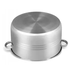Garnek stalowy gastronomiczny duży z pokrywką 23,8l 38cm indukcja gaz 7314