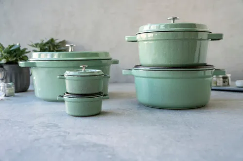 STAUB La Cocotte 6,7 l miętowy - garnek żeliwny z pokrywką