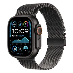 Apple Watch Ultra 2 GPS + Cellular 49mm koperta tytanowa (czarny) + bransoleta mediolańska z tytanu rozmiar L (czarny) (Stan Doskonały)