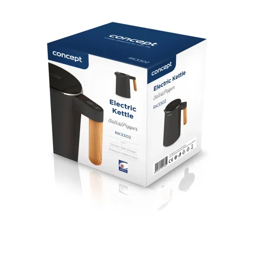 Czajnik elektryczny bezprzewodowy ze stali nierdzewnej CONCEPT DOUBLE WALL CIEMNOSZARY 1,5 l