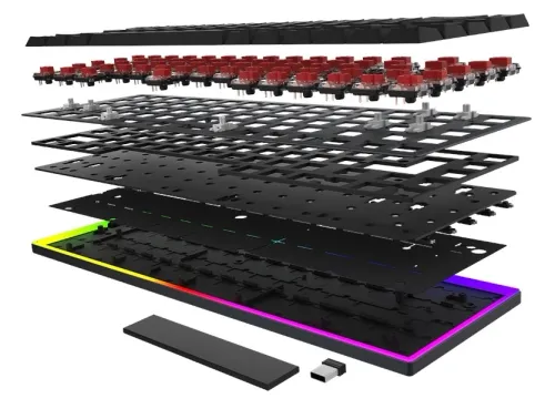 Klawiatura mechaniczna Aqirys AQI-GA-KB-8 Gateron Red Czarny