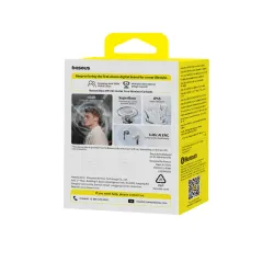 Słuchawki bezprzewodowe Baseus Bass BP1 NC Doknałowe Bluetooth 6.0 Biały