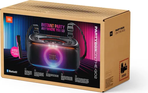 Power Audio JBL PartyBox On-The-GO 2 100W Bluetooth Mikrofon Karaoke Czarny