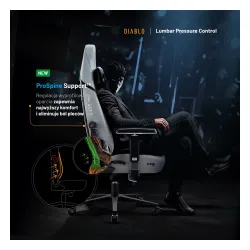 Fotel Diablo Chairs X.Eye Prime, Normal Size, Nightwolf Moon Gamingowy do 140kg Szary
