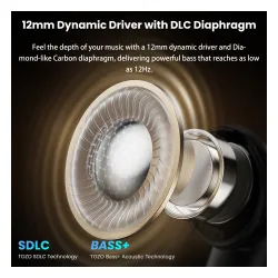 Słuchawki bezprzewodowe Tozo AeroSound6 Pro Dokanałowe Bluetooth 5.4 Czarny