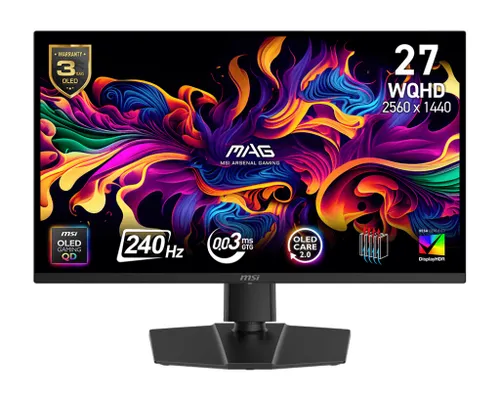 Monitor MSI Mag 273QP QD-OLED X24 26.5" 2560x1440px 240Hz 0.03ms [GTG]