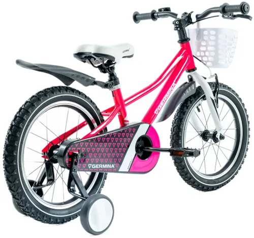 Rower dziecięcy GERMINA BMX 16 cali dla dziewczynki Różowy
