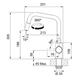 Bateria FRANKE Lina 115.0728.476 Chrom