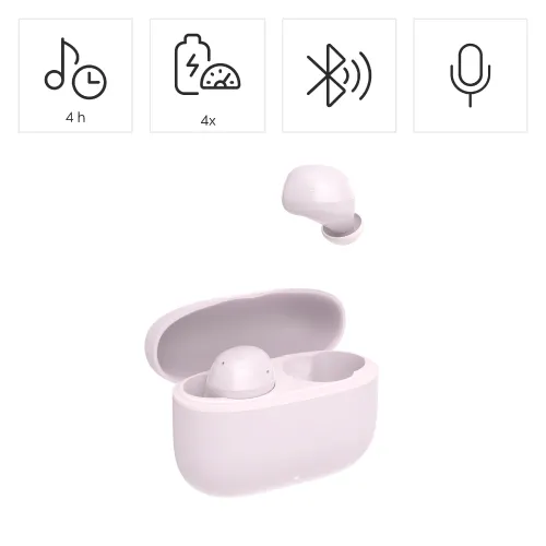 Słuchawki bezprzewodowe Hama Freedom Buddy II TWS Dokanałowe Bluetooth 5.4 Różowy