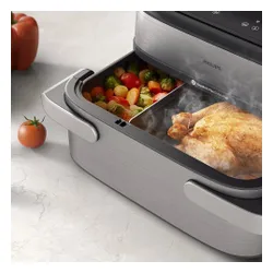 Air Fryer Frytkownica beztłuszczowa Philips NA565/02 Ovi Ultra Megabasket z funkcją Steamfry, pary, auto czyszczenie
