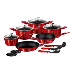 Zestaw garnków BERLINGER HAUS Metallic Burgundy BH-1226NN (15 elementów)