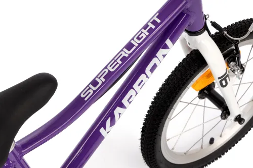 Rower dziecięcy KARBON Superlight 16 cali dla chłopca Fioletowy