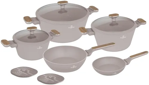 Zestaw patelni i garnków BERLINGER HAUS Taupe Nordic BH-8343 (10 elementów)