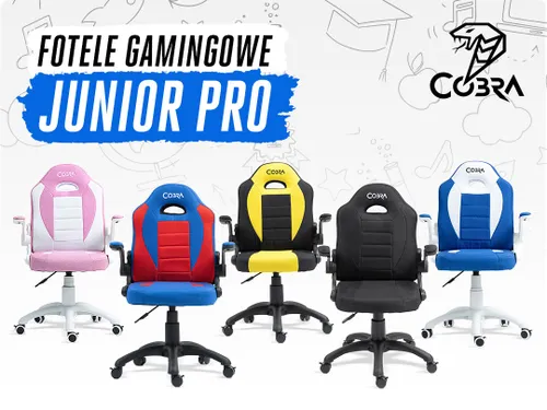 Fotel COBRA Junior Pro CRF2305 7.1T Niebiesko-biały
