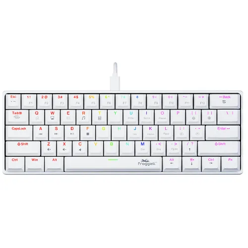 Klawiatura mechaniczna FroggieX PolarStrike RGB Outemu Red Biały