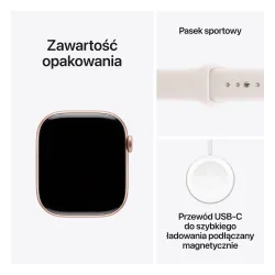 Apple Watch Series 11 GPS + Cellular 42mm z aluminium Różowe złoto Pasek sportowy Łagodny róż S/M