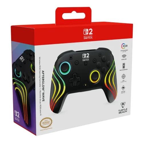 Pad Turtle Beach Afterglow Wave Wireless RGB Controller do Nintendo Switch 2 Bezprzewodowy Czarny