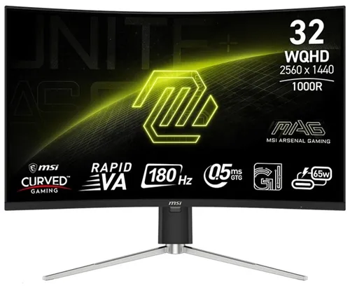 Minitor MSI Mag 325CQRF-QD E2 31.5" 2560x1440px 180Hz 1 ms [MPRT] Curved
