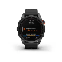 Смарт-часы Garmin FENIX 7S Solar серый с черным силиконовым ремешком (010-02539-13)