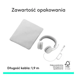 Słuchawki LOGITECH Zone Wired 2 Przewodowe, Nauszne, ANC Biały
