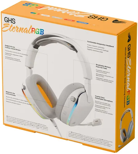 Słuchawki GLORIOUS GHS Eternal RGB GLO-A-2PC-WHT Nauszne