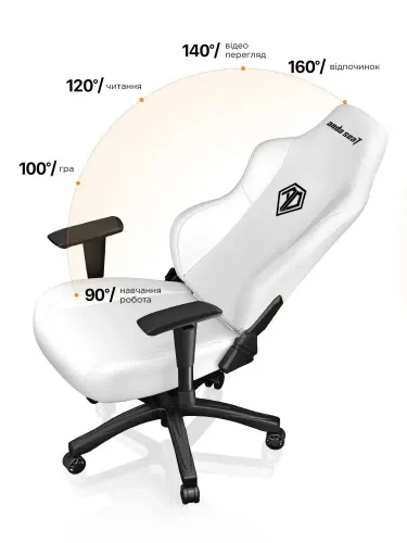 Fotel Anda Seat Phantom 3 L Gamingowy do 120kg Skóra ECO Biały