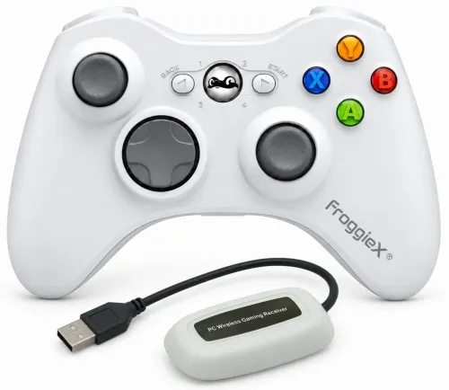 Pad FroggieX FX-X360-PC-W-WR do PC, Xbox 360 Bezprzewodowy Biały