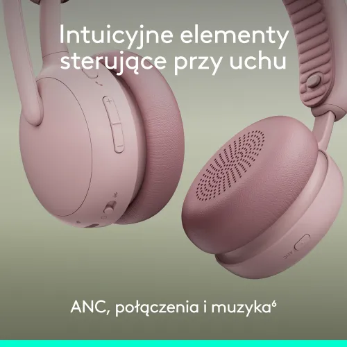 Słuchawki LOGITECH Zone Wireless 2 ES Bezprzewodowe, Nauszne, ANC Różowy