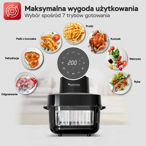 Air Fryer Frytkownica beztłuszczowa TURBOTRONIC TT-AFG6 6l